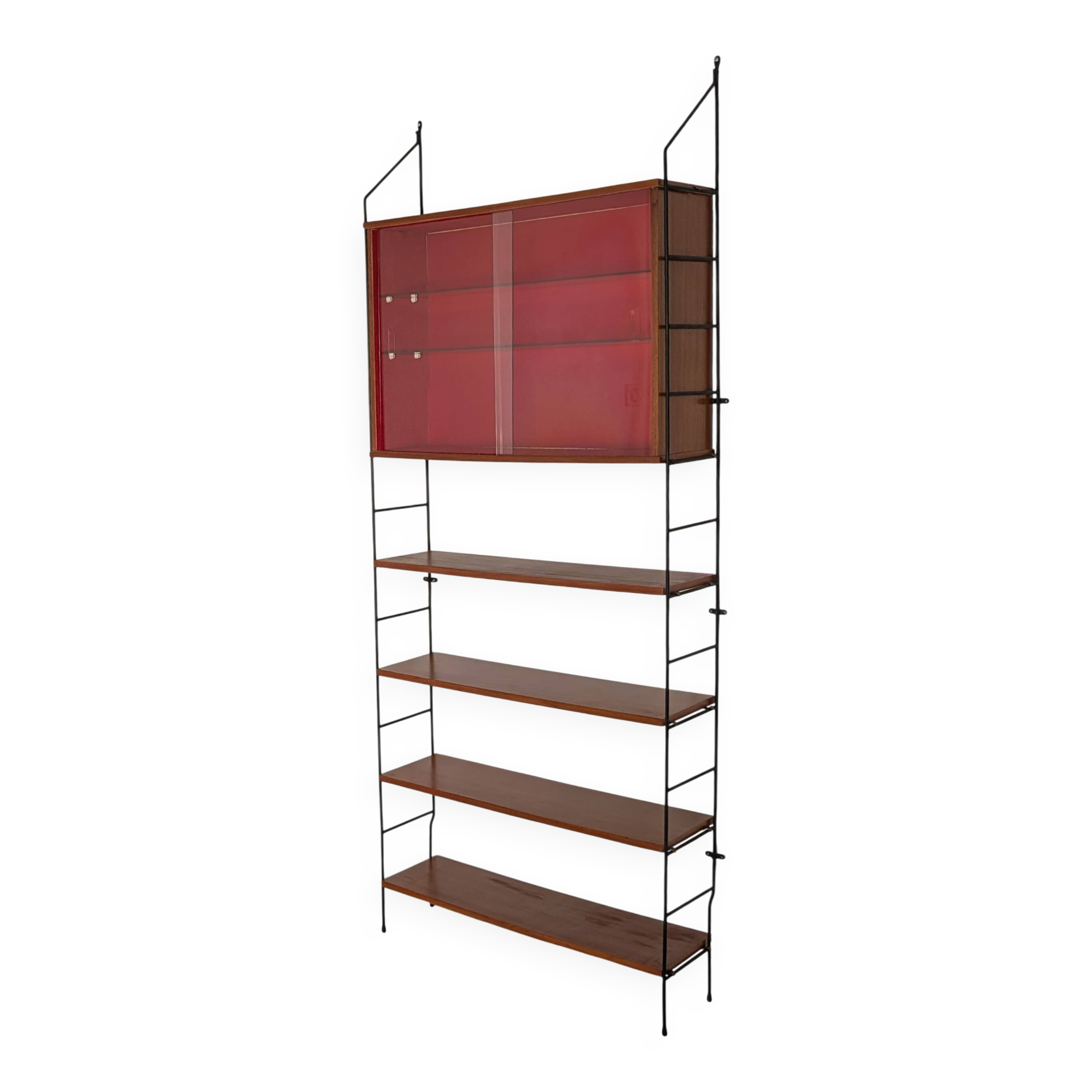 Etagère bibliothèque murale métal et bois 60'