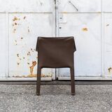 Sedie in cuoio Cab 413 di Mario Bellini per Cassina 1977