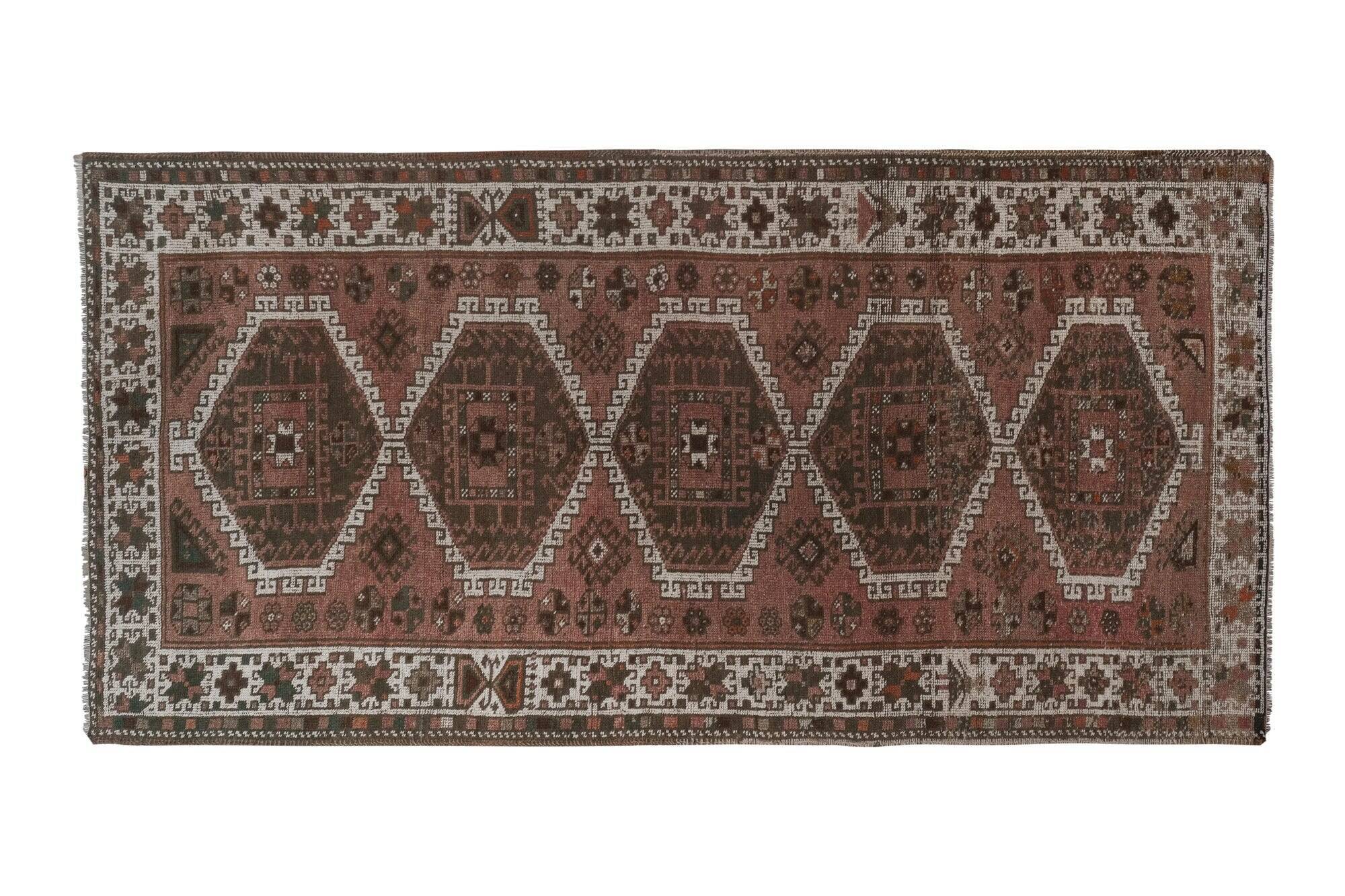 Vintage Turkish hallway rug 133x262 cm