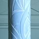 Blue ceramic column between Art Deco and Cubism, around 1980.