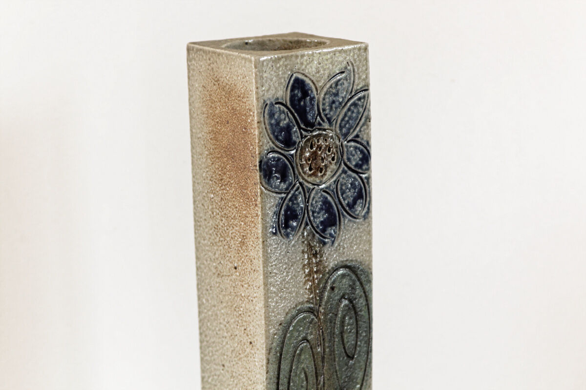 Vintage vase in sandstone, signed