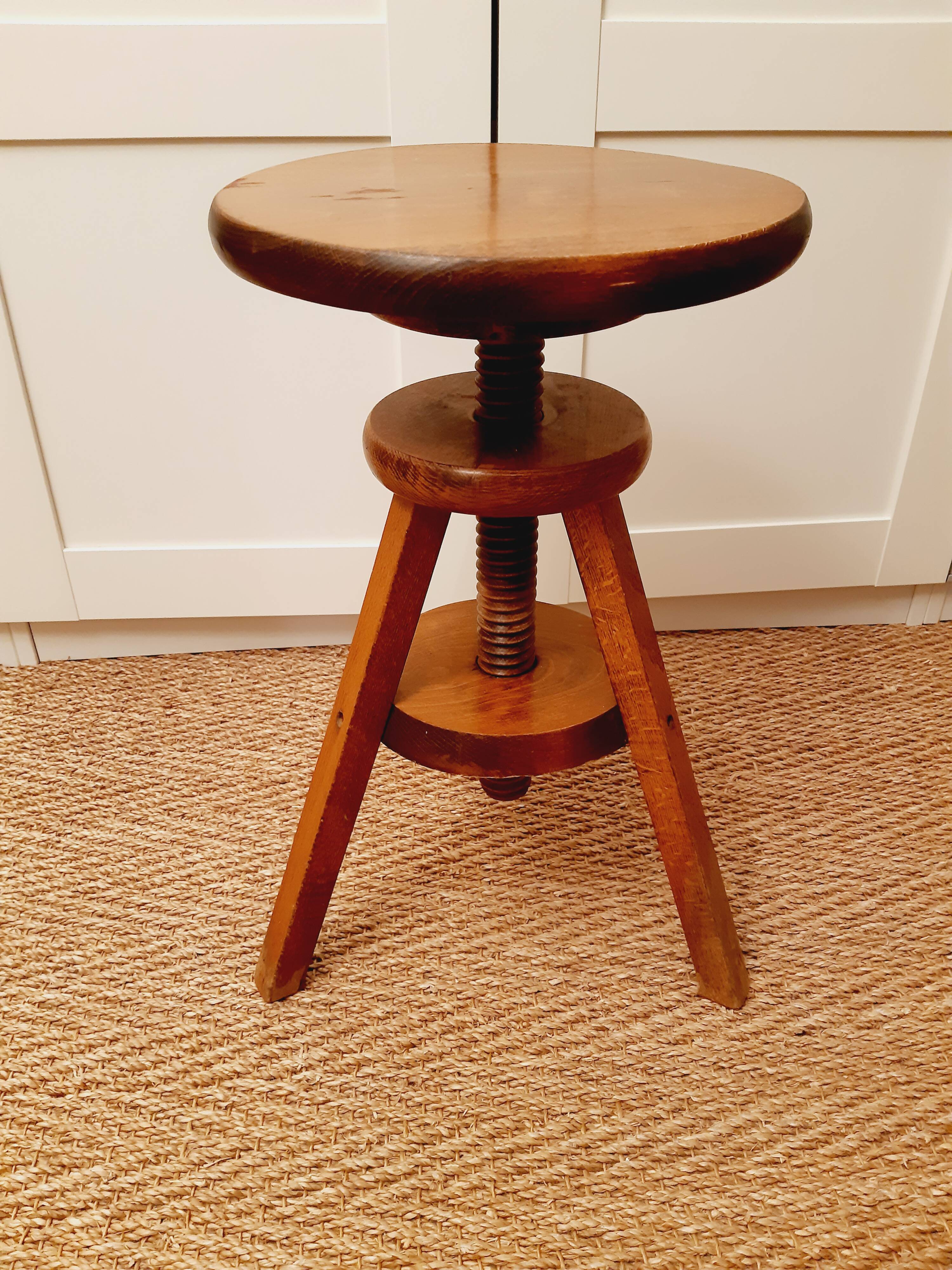 Solid wood screw stool