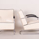 Pair of white Bauhaus armchairs - 1930s Czechia