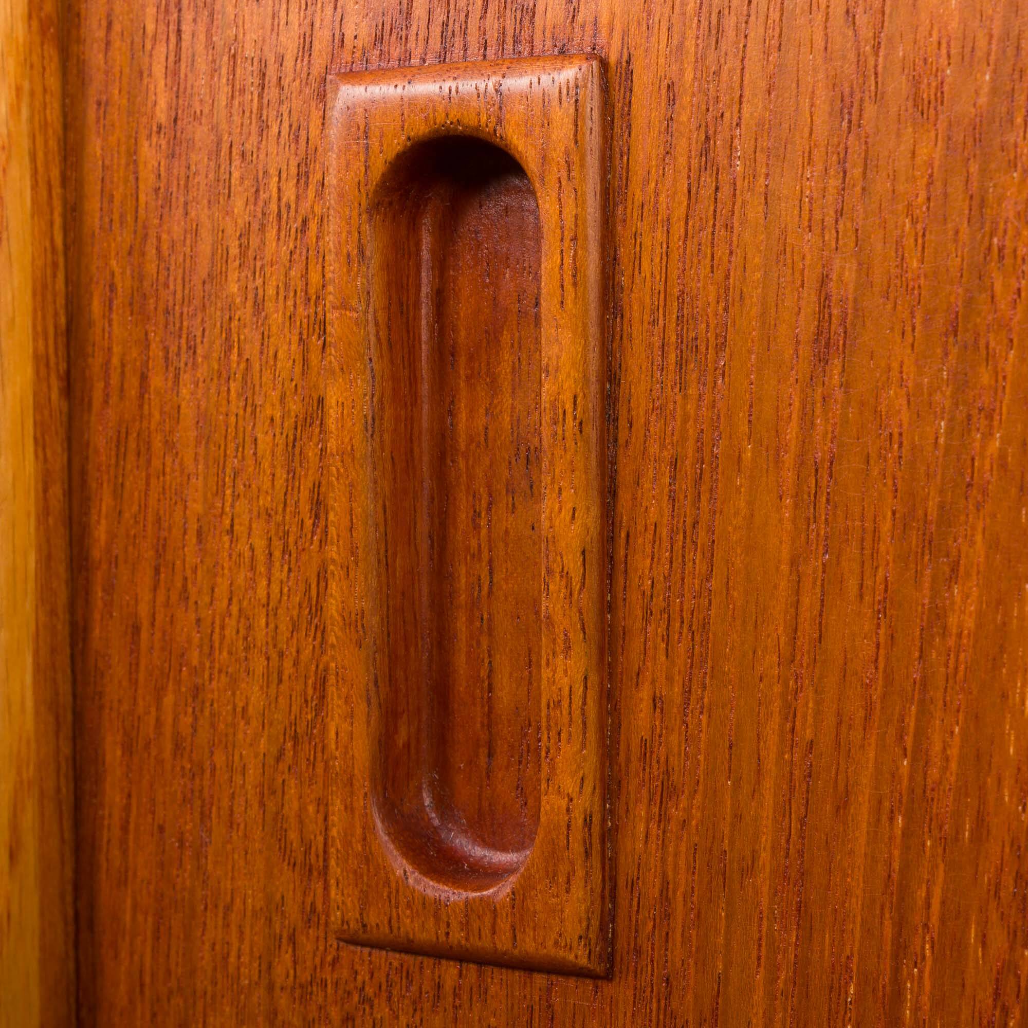 Danish vintage teak bookcase with a hidden desk, 1960s