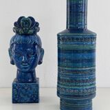 Aldo Londi XL Vase in Rimini Blue Decor for Bitossi, 1960s