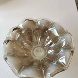 Murano Ruffled Bowl/Centerpiece, Pearly Iridescent Taupe Color. Diameter 24.5 cm