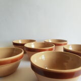Set of 6 vintage Gien France stoneware bowls
