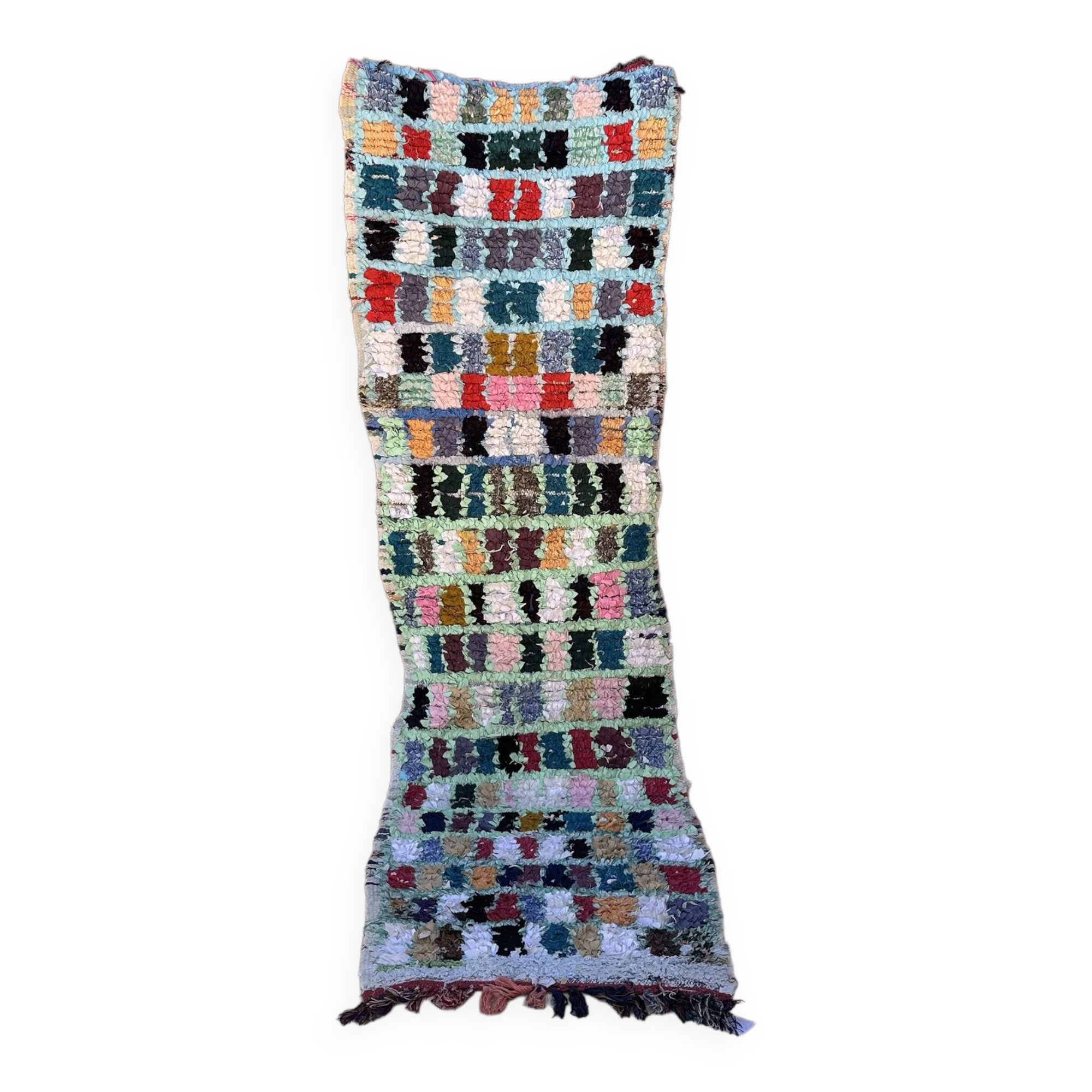 Tapis Marocain Boucherouite coloré - 81 x 284 cm