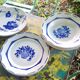 Vintage plates 50's blue