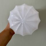 Vintage globe wall / ceiling light in white opaline