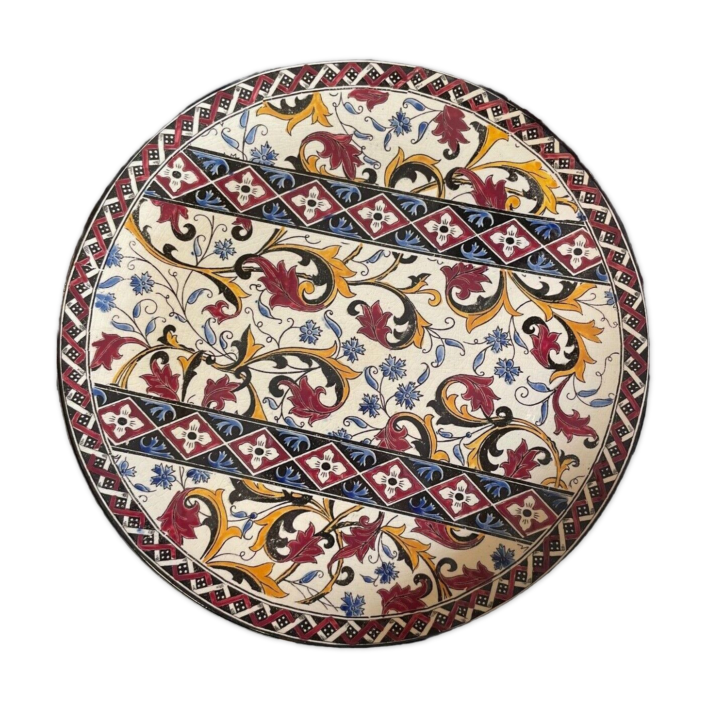 Round earthen dish in Gien