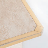 Vintage travertine coffee table edited by Fedam. Belgium, 80s