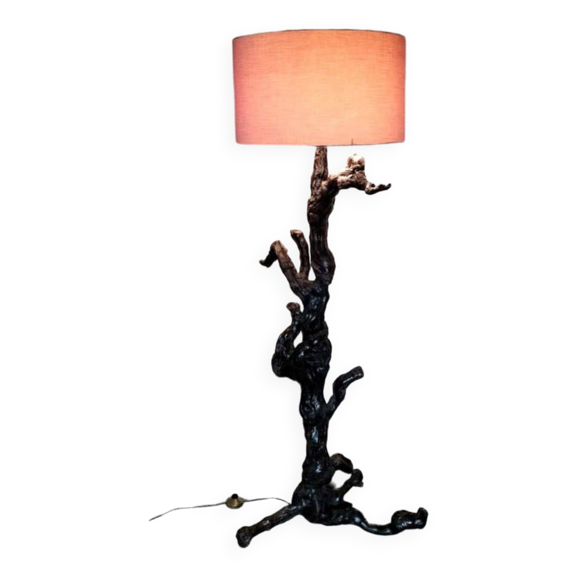 Vine wood floor lamp