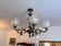 Louis XV bronze chandelier with crystal pendants - 9 lights