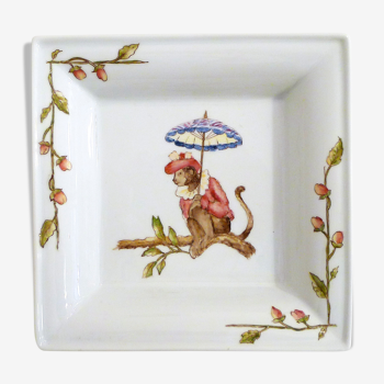 Cendrier singe en porcelaine