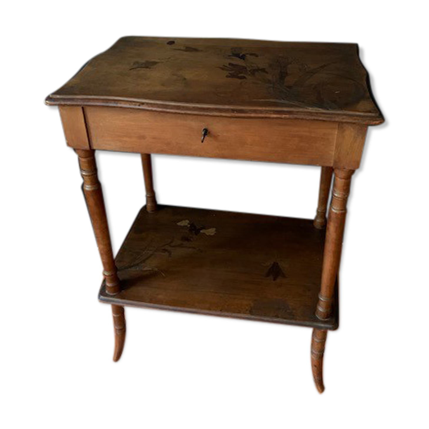 Workers' table Art Nouveau marquetry