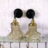 Vintage glass wall sconces