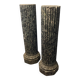 Pair of black and green scagliola columns from the 19th century.