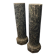 Pair of black and green scagliola columns from the 19th century.