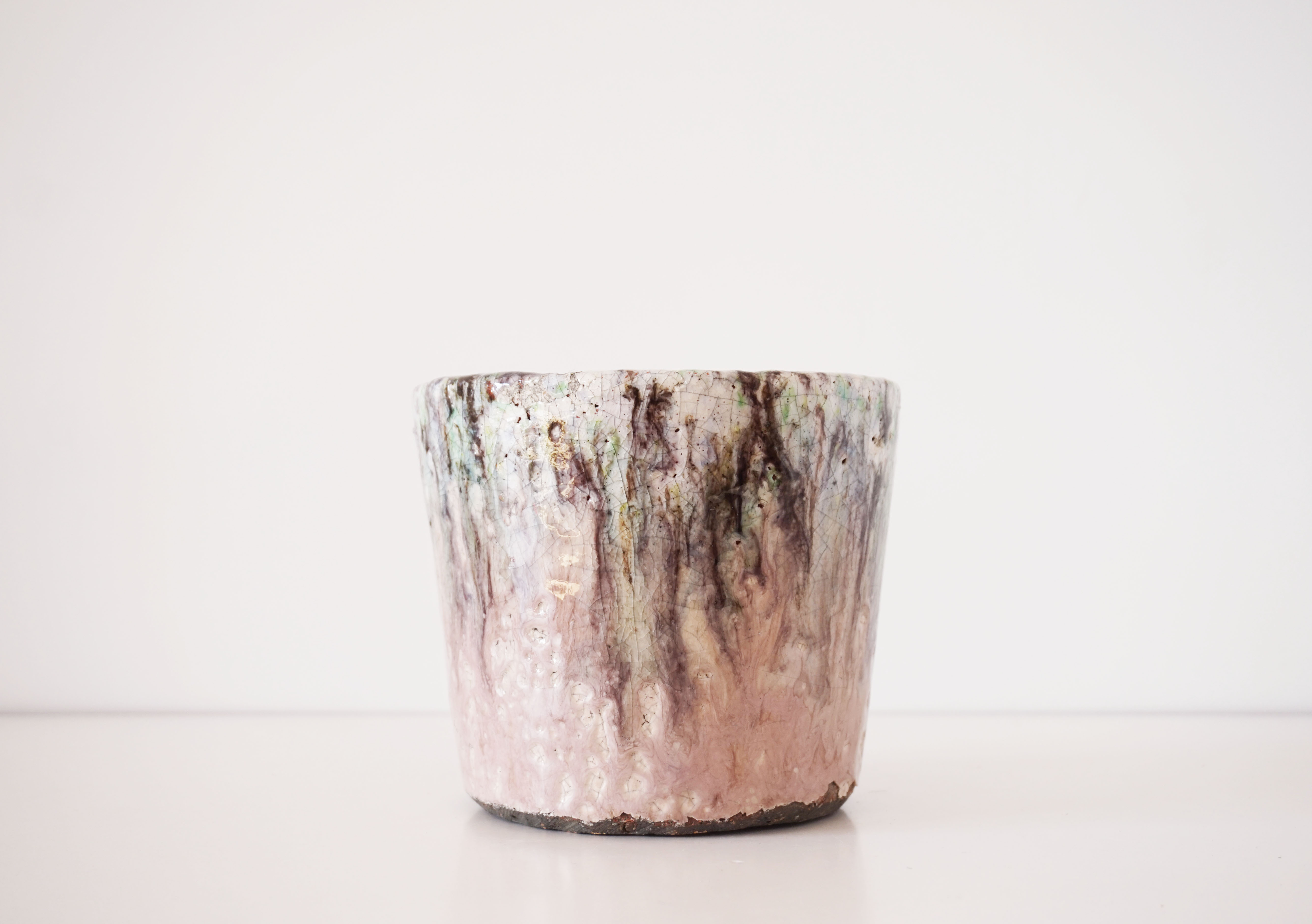 Purple ceramic pot cover