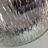 Pair of round ceiling lights in glass ice vintage 60-70s