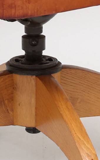 Chaise de bureau art deco cuir et chêne 1930 Suède
