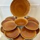 Dessert service Sarreguemines in slurry flat cake and 12 dessert plates 60s