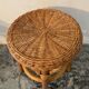 Vintage stool in rattan and woven wicker