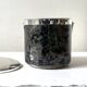 Vintage chrome metal ice bucket with black marbled design, 1970s style.
