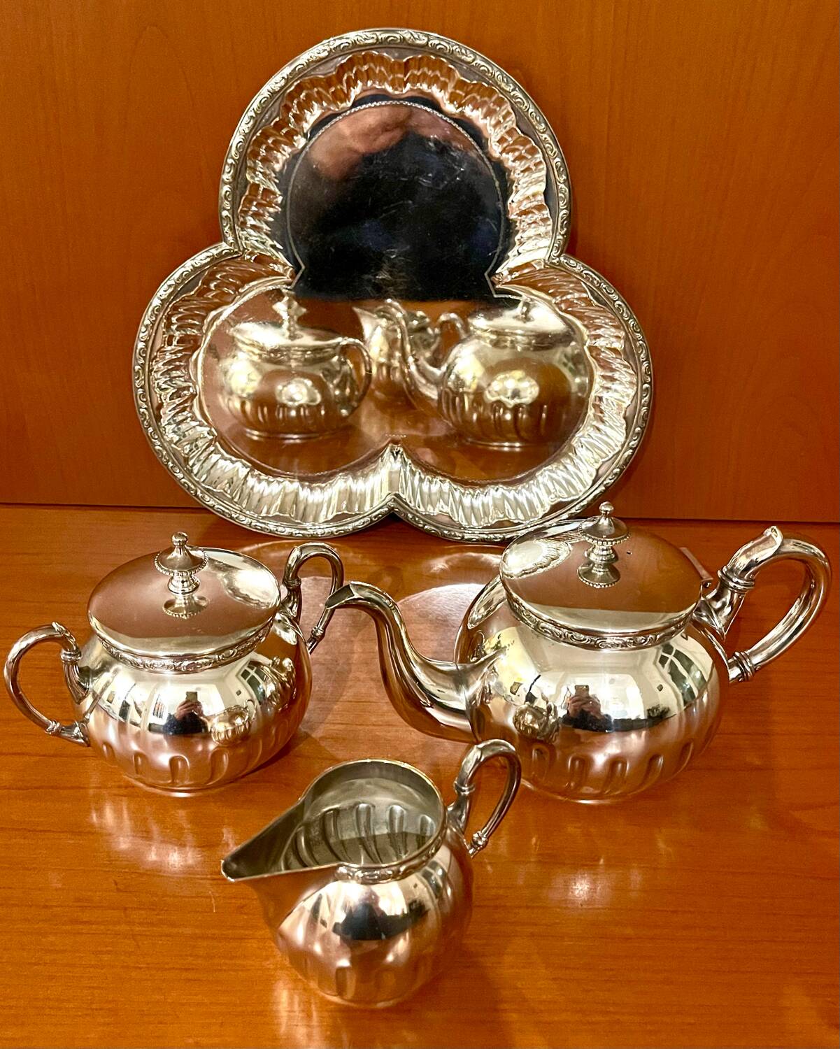 WMF tea set, silver-plated metal, 4 pieces