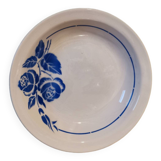 Plat grand assiette creuse saladier vintage Sarreguemines Digoin motif flzur bleue st Étienne