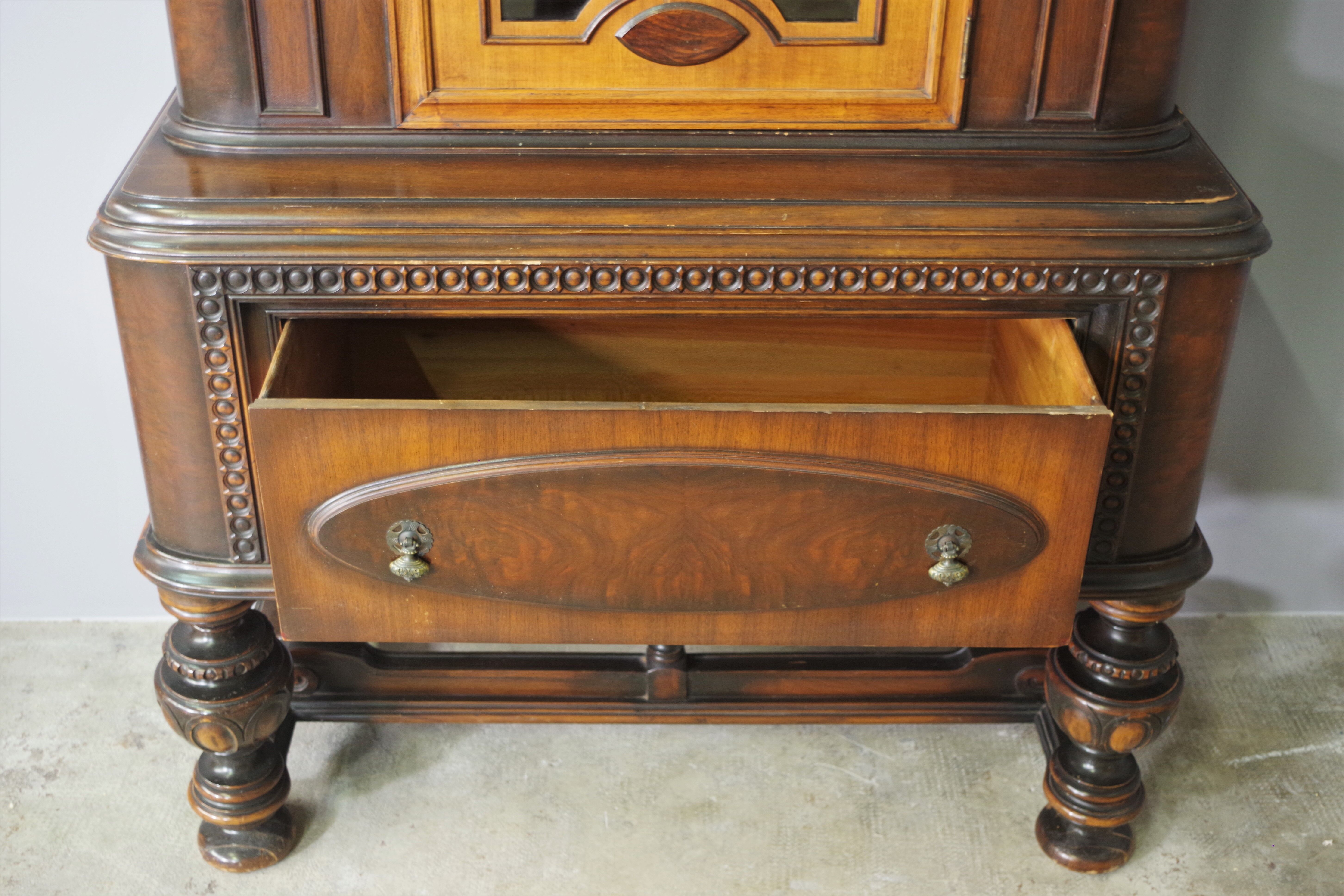 40s carved wooden display case