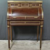 Small Mahogany Cylinder Desk, Louis XVI Style – Mid-19th Century