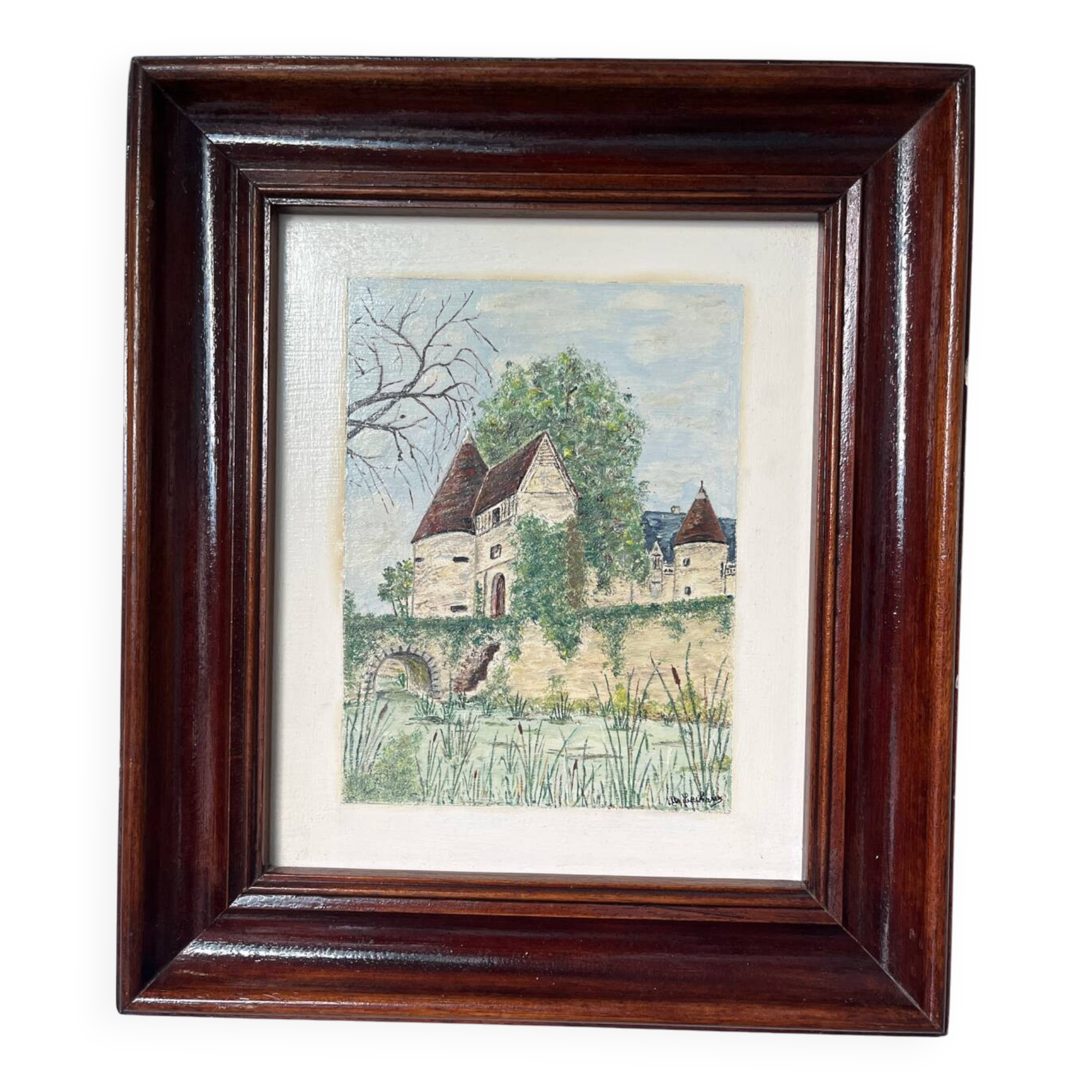 Landscape Painting Lily Saint Georges - Oil Wood Frame