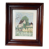 Landscape Painting Lily Saint Georges - Oil Wood Frame
