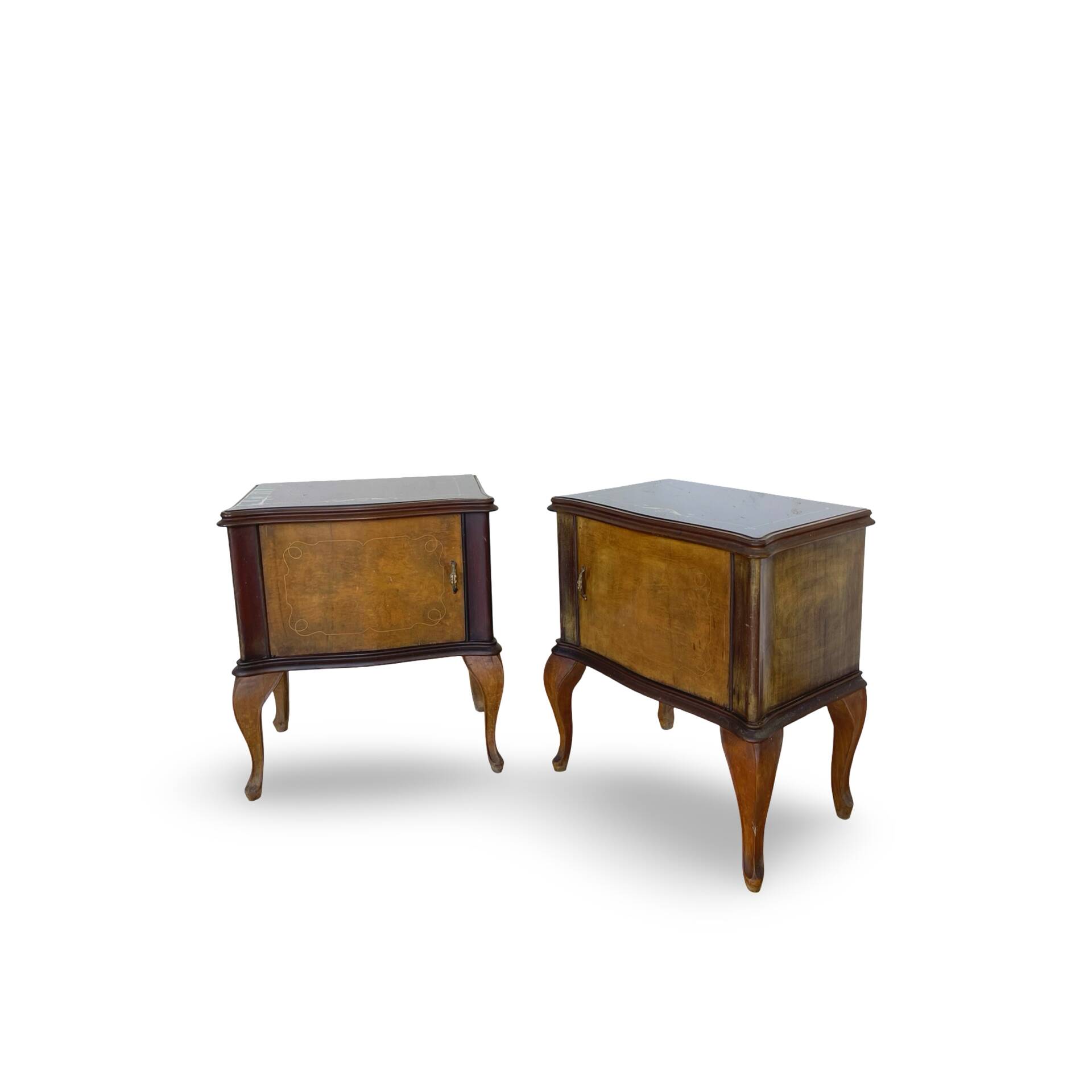 Tables de chevet/commodes Chippendale italiennes, années 1940/1950.