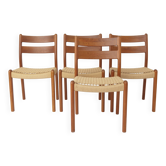 Set of 4 Danish Teak Dining Chairs by EMC Møbler, Denmark, 1960s-70s
