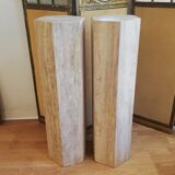 Pair of travertine columns with cut sides 1970