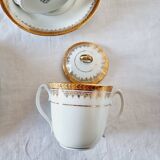 Lujoso Play para Café o Tee para respaldo en Porcelana Tharaud Limoges Modelo Austerlich