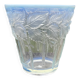 Opalescent glass vase moulded with leaf and catkin decoration – in the style of Lalique.