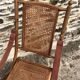 Chaise longue bois & cannage
