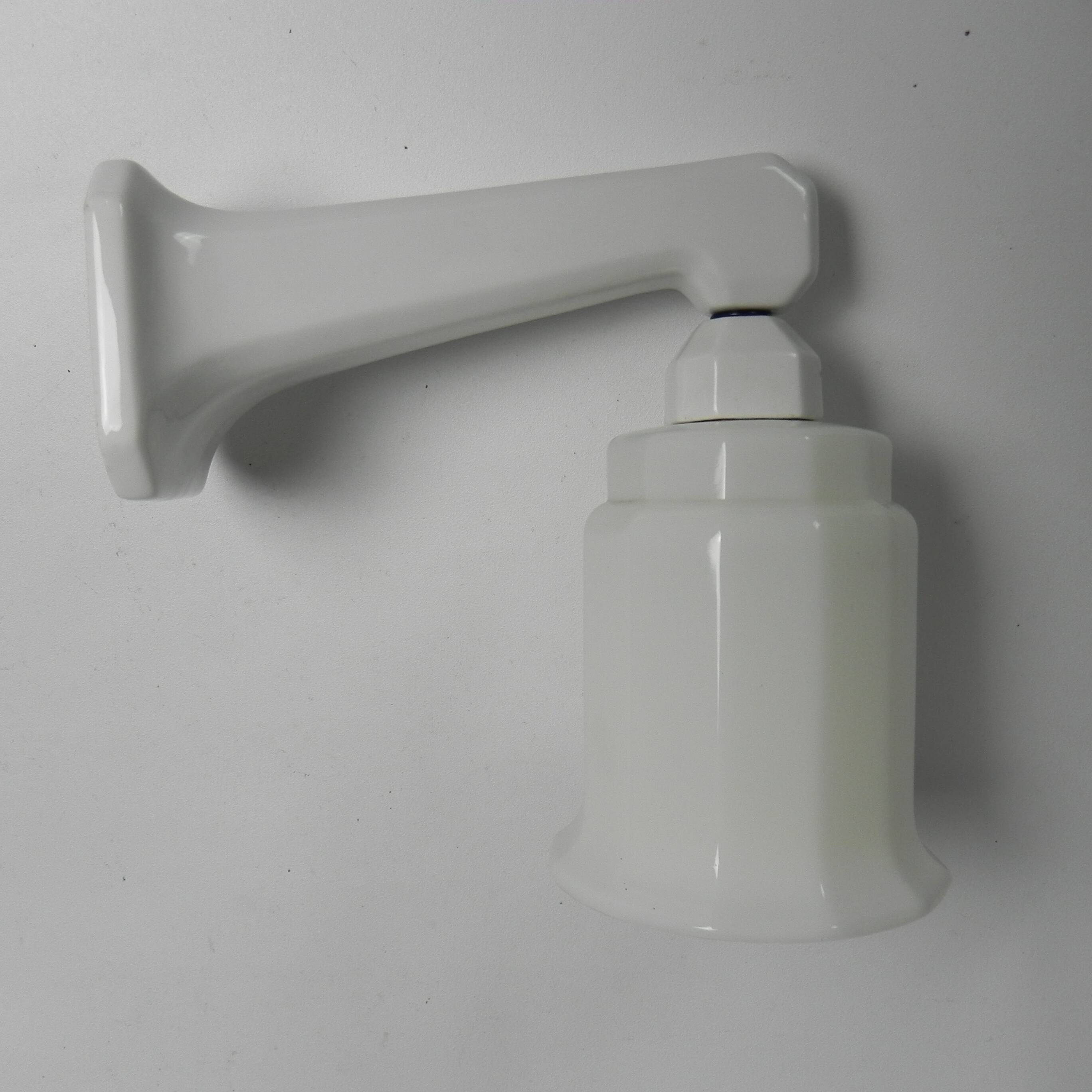 Art Deco wall light in porcelain with opaline shade, 1930s.
