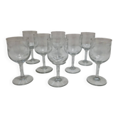8 verres en cristal gravés