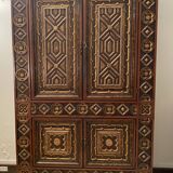 Spanish Renaissance wardrobe inspired by Byzantine polychrome wood with gold gilding