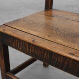 Antique oak late 19th century oak side chair, Belgium