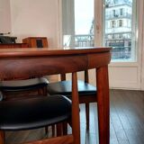 Ensemble chaises et table extensible « Roundette » estampillée  Frem Røjle par le designer Hans Olsen - 1962