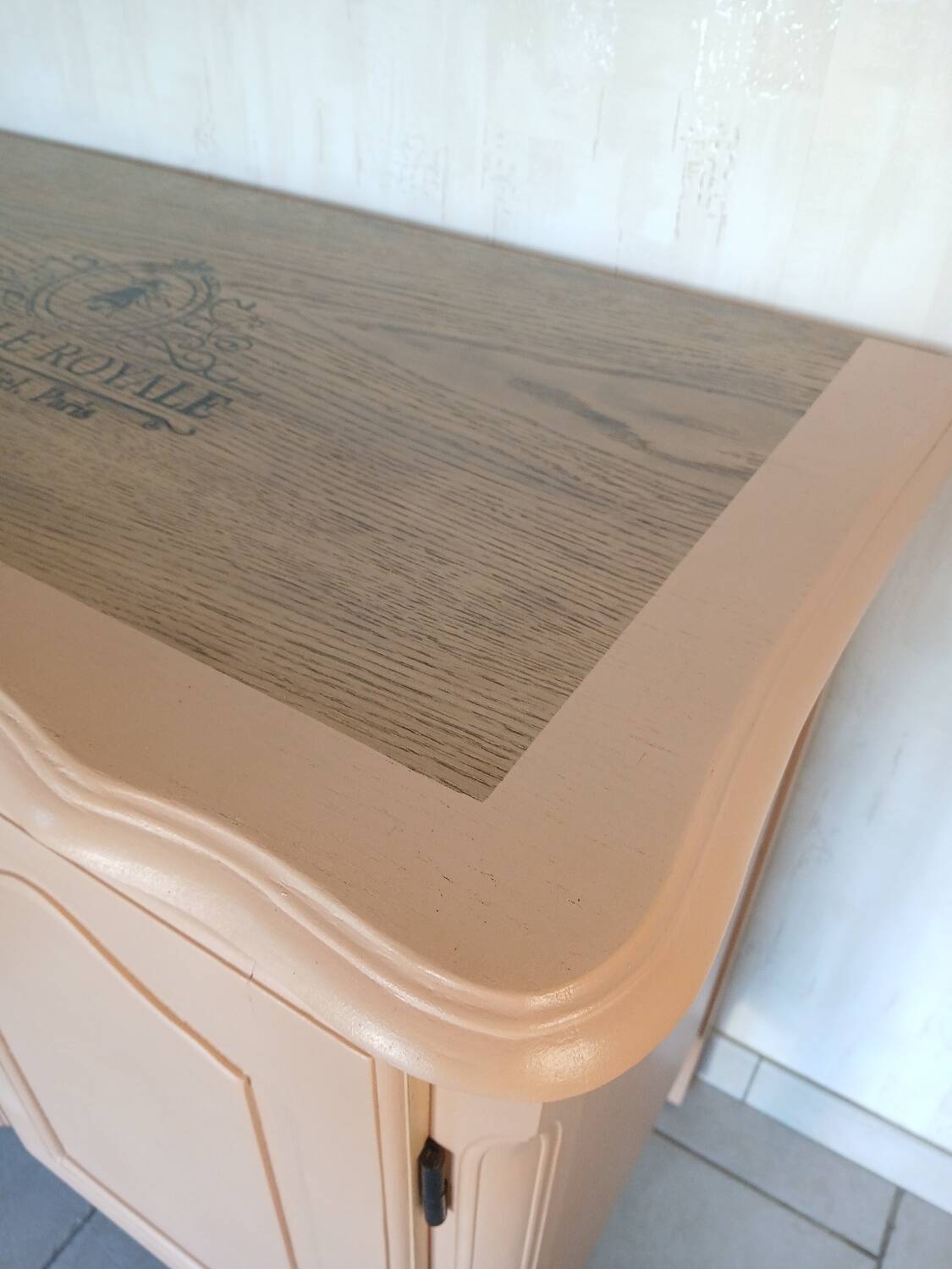 Peach-coloured TV unit