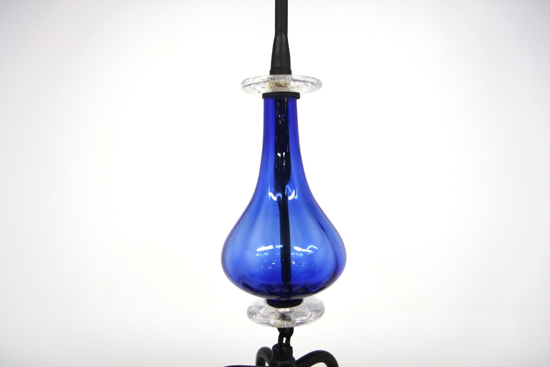 Glass chandelier, Erik Höglund, Boda Glasbruk & Smide, Sweden, 1970