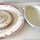Vegetable dish, Fine Earthenware, Paris, France, Pink Crests, B&Cie Barluet, Creil