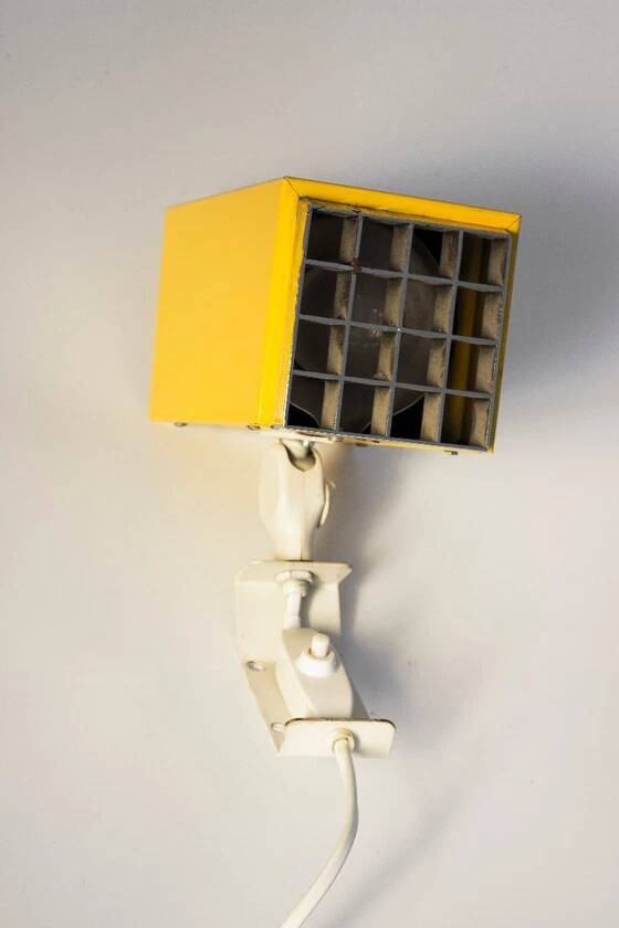 Yellow wall lamp Kubus Elidus - Sweden, 1970s